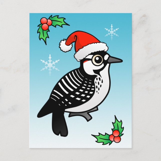 Red-cockaded Woodpecker Santa Holiday Postcard (Front)