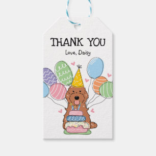 Red Cockapoo Cavapoo Birthday Party Favour Gift Tags