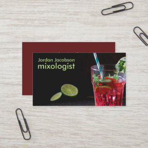 Red Cocktail Business Cards
