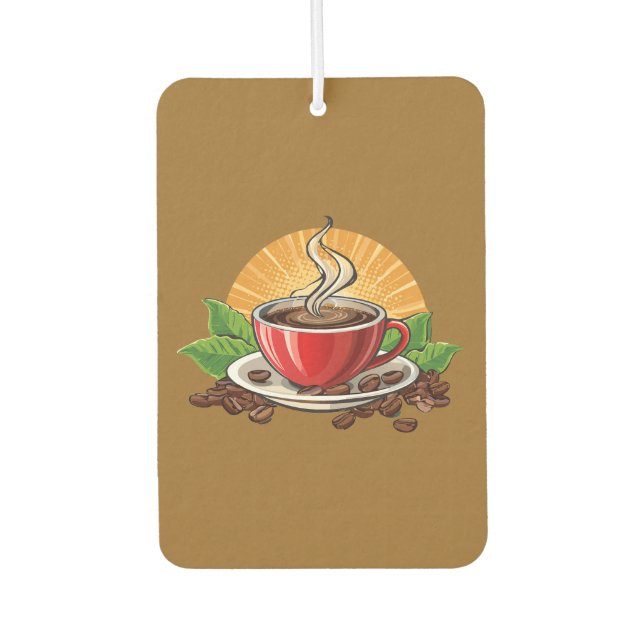 Red coffee cup car air freshener (Front)