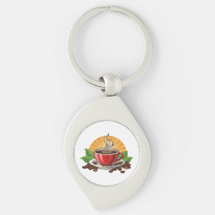 Red coffee cup key ring