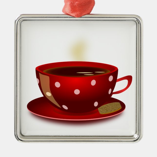 Red Coffee Cup Ornament (Front)