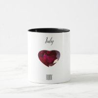 Red Coffee Mug Ruby Gemstone July Birthstone