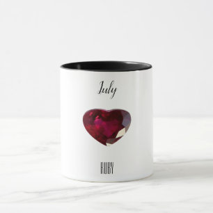 Red Coffee Mug Ruby Gemstone July Birthstone