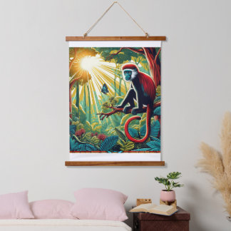 RED COLOBUS MONKEY TAPESTRY