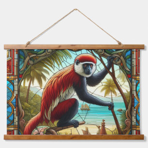 RED COLOBUS MONKEY ,WALL TAPESTRY