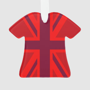 Red Colour Background British Union Jack Ornament