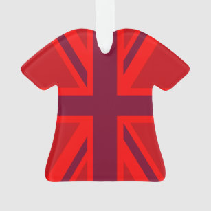 Red Colour Background British Union Jack Ornament
