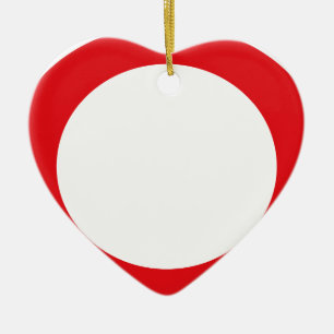 Red Colour Circle Simple Customisable Design Ceramic Tree Decoration