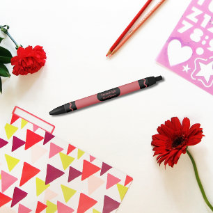 Red Colour Crayon Wrap Monogram  Black Ink Pen