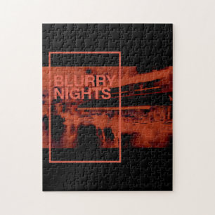 Red colour digital art: Blurry Nights Jigsaw Puzzle