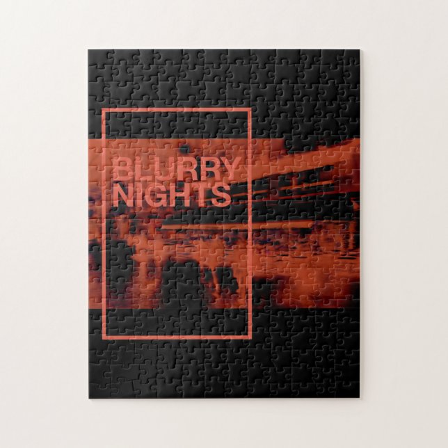 Red colour digital art: Blurry Nights Jigsaw Puzzle (Vertical)