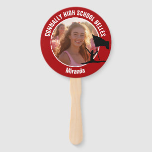 Red Colour Guard Photo High School Dancer Hand Fan