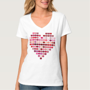 Red Colour Palette, heart shaped red swatches T-Shirt