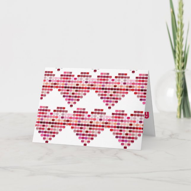 Red Colour Palette, heart shaped red tones Holiday Card (Front)