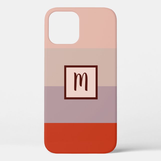 Red Colour Palette Simple Striped Elegant  Case-Mate iPhone Case (Back)