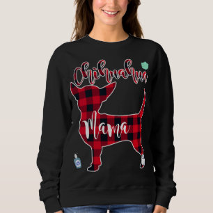 Red Colour Plaid Chihuahua Mama Sweatshirt