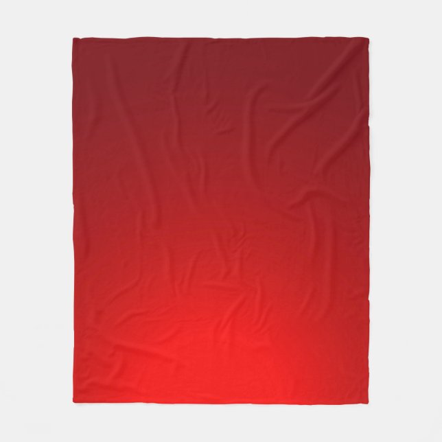 Red colour simple background fleece blanket (Front)