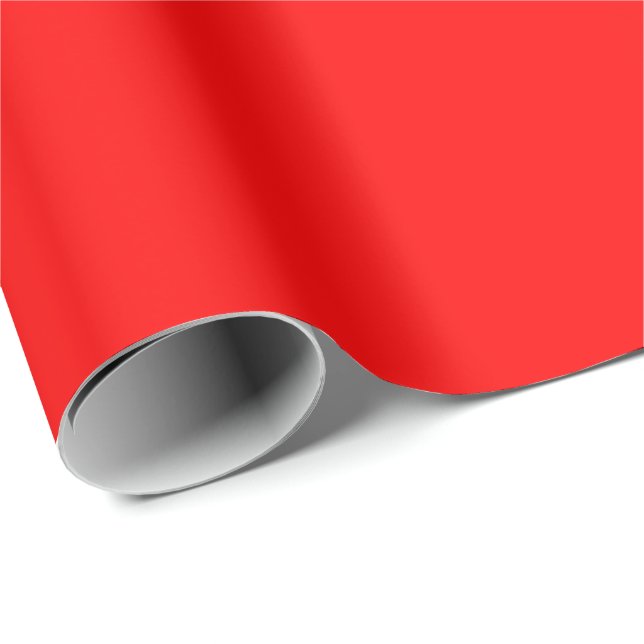 Red Colour solid minimalist Festive Wrapping Paper (Roll Corner)