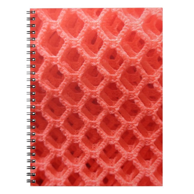 Red Coloured Crochet Fabric Look Notebook (Front)