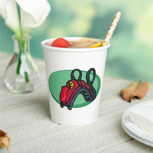 Red Colourful Roller Coaster Ride Paper Cups