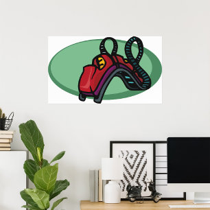 Red Colourful Roller Coaster Ride Poster