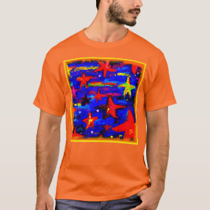 Red Colourful Stars. Buy Now T-Shirt