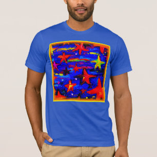 Red Colourful Stars. Buy Now T-Shirt