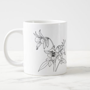 Red Columbine - Aquilegia canadensis - Native Large Coffee Mug