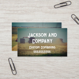 Red Combines Agriculture Business Card
