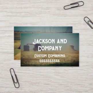 Red Combines Agriculture Business Card