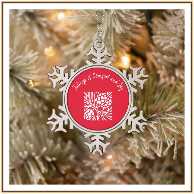 Red Comfort and Joy Snowflake Tree Ornament (Creator Uploaded)