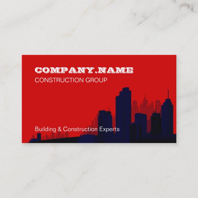 Red Commercial Real Estate Business Card (Front)