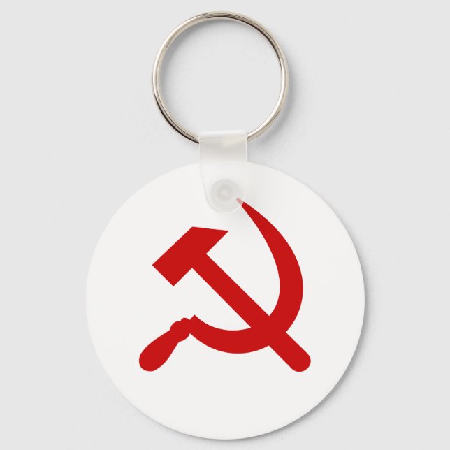 Red Communism hammer and sickle Key Ring (Front)
