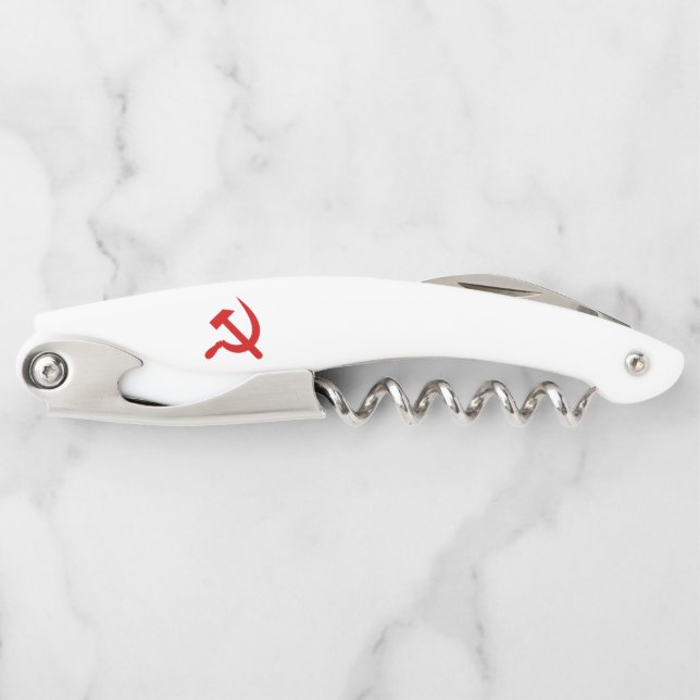 Red Communism hammer and sickle symbol Corkscrew (Front)