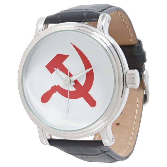 Red Communism hammer and sickle Watch (Angled)