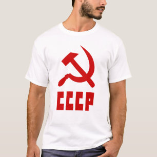 Red Communist CCCP Russian Hammer and Sickle T-Shirt
