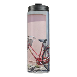RED COMMUTER BIKE ON ROAD THERMAL TUMBLER