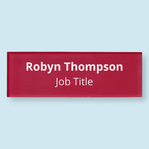 Red Company Employee Nametag Magnetic HD Acrylic Name Tag
