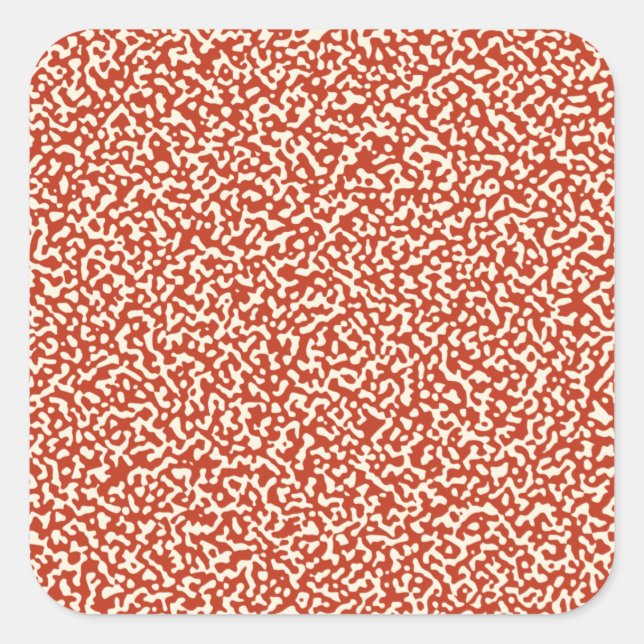 Red Composition Book Seamless Pattern Square Sticker (Front)