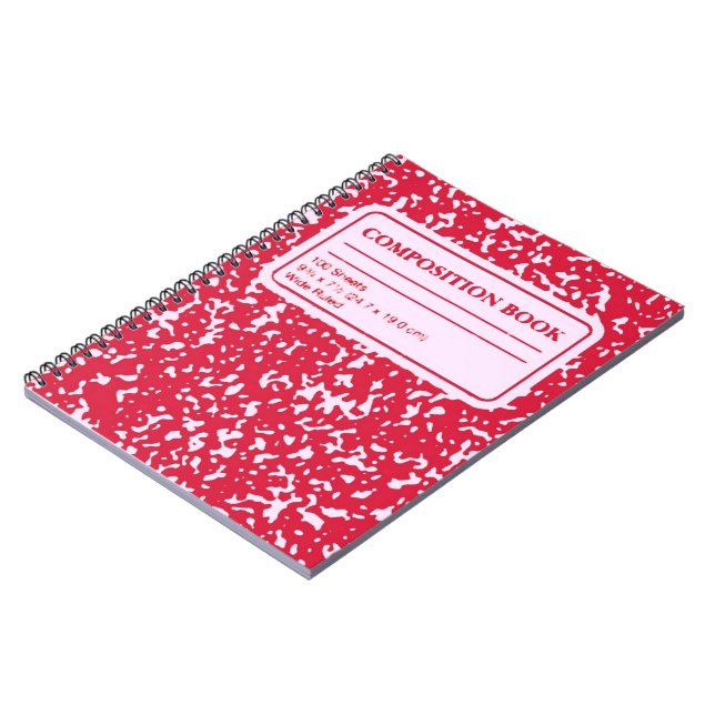 Red Composition Notebook Journal (Left Side)