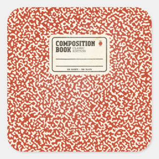 Red Composition Notebook with Label