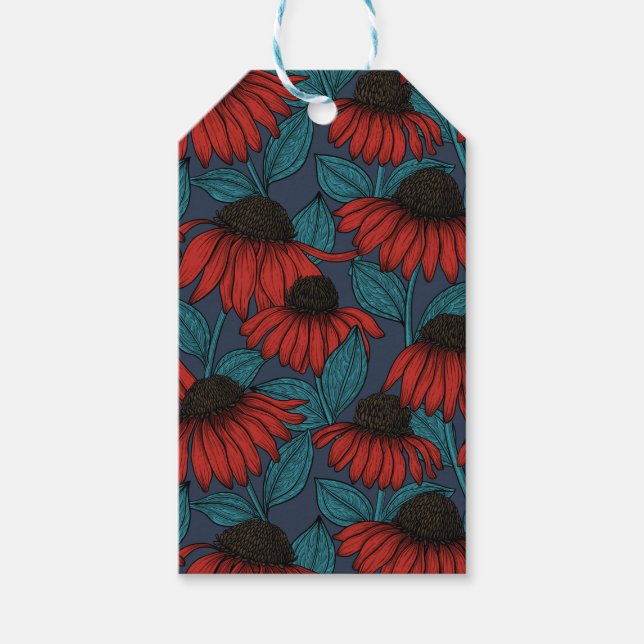 Red coneflowers gift tags (Front)