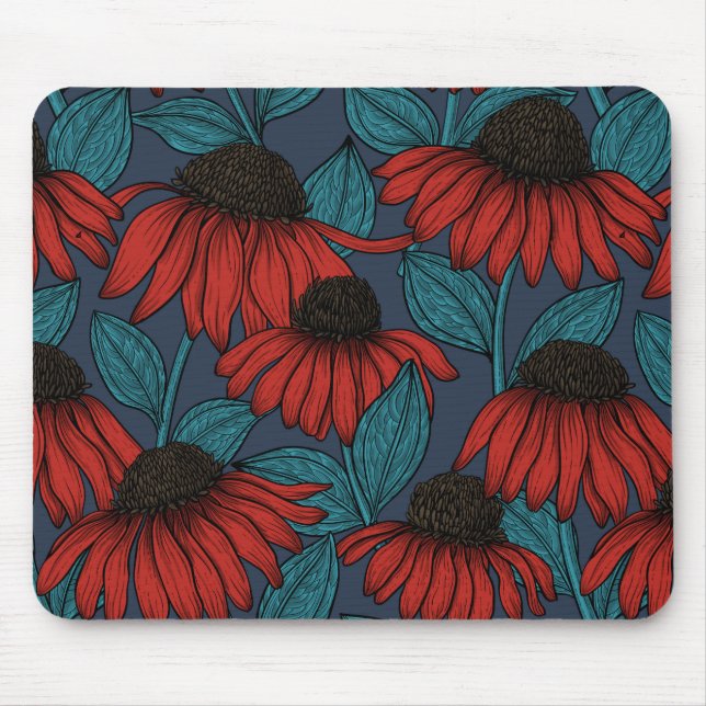 Red coneflowers mouse mat (Front)