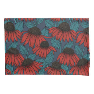 Red coneflowers pillowcase