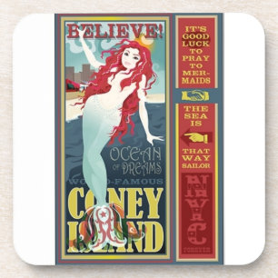 red coney island mermaid coaster
