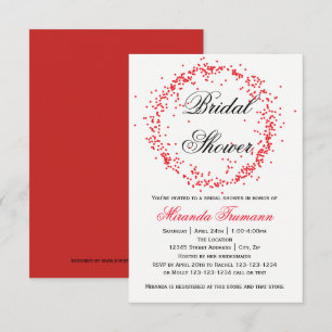 Red Confetti - 3x5 Bridal Shower Invitation