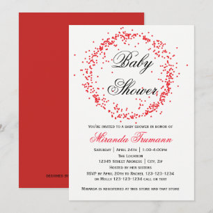 Red Confetti - Baby Shower Invitation