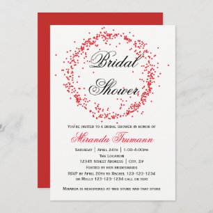 Red Confetti - Bridal Shower Invitation