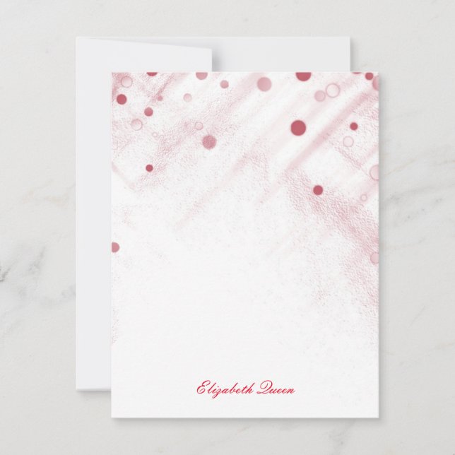 Red Confetti Glitter Dots Invitation Stationery (Front)